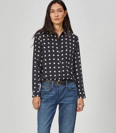 Slim Signature Black Silk Shirt