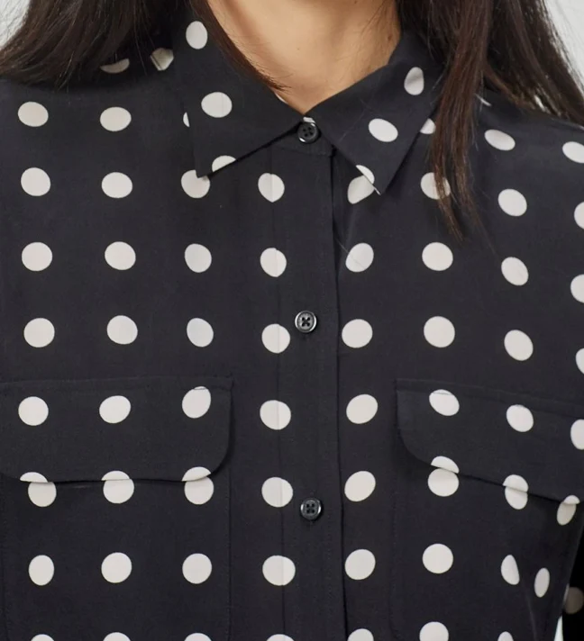 Slim Signature Black Silk Shirt