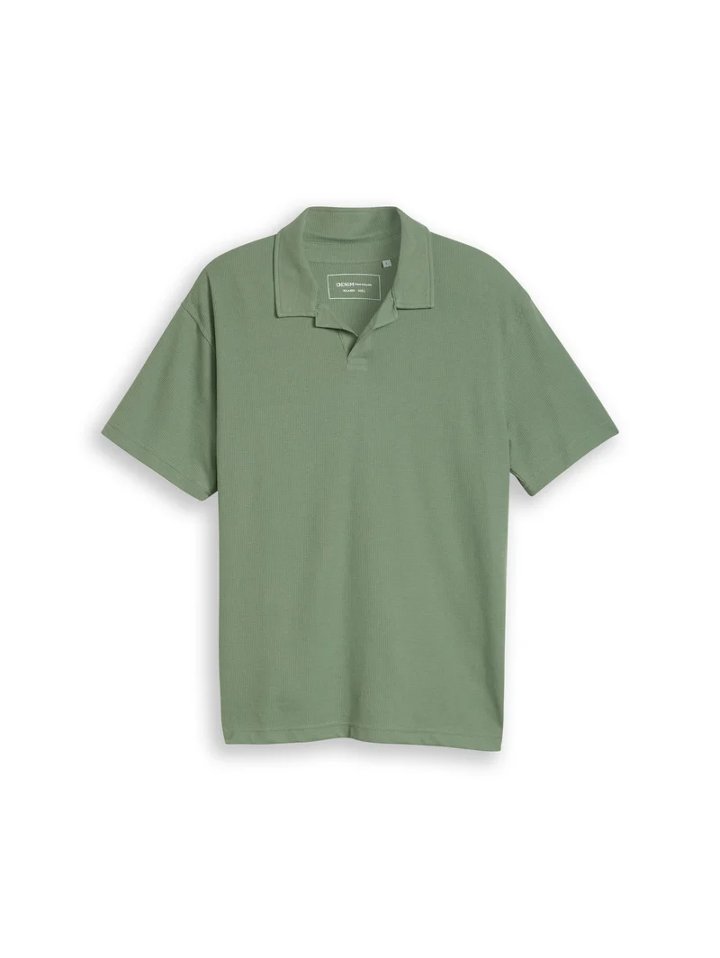 Relaxed Fit Resort Poloshirt mit Waffelstruktur