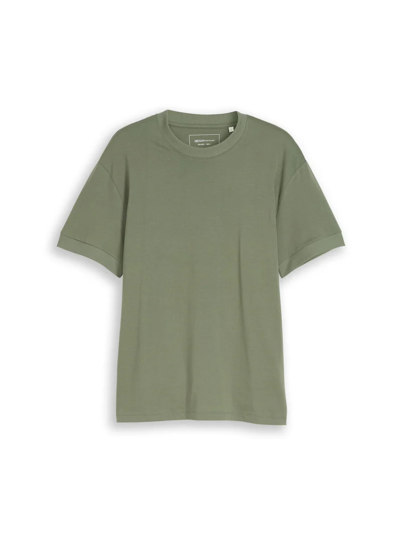 Relaxed Fit T-Shirt mit Rippbündchen