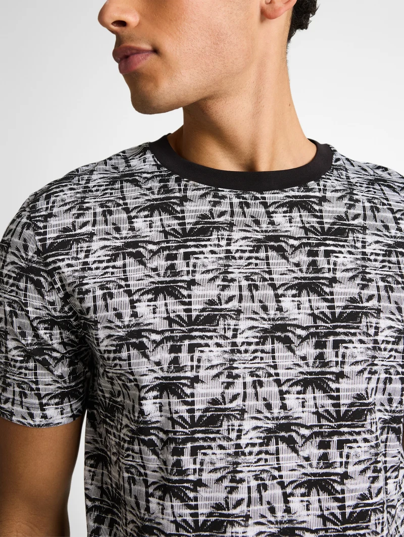 T-Shirt mit Palmenprint
