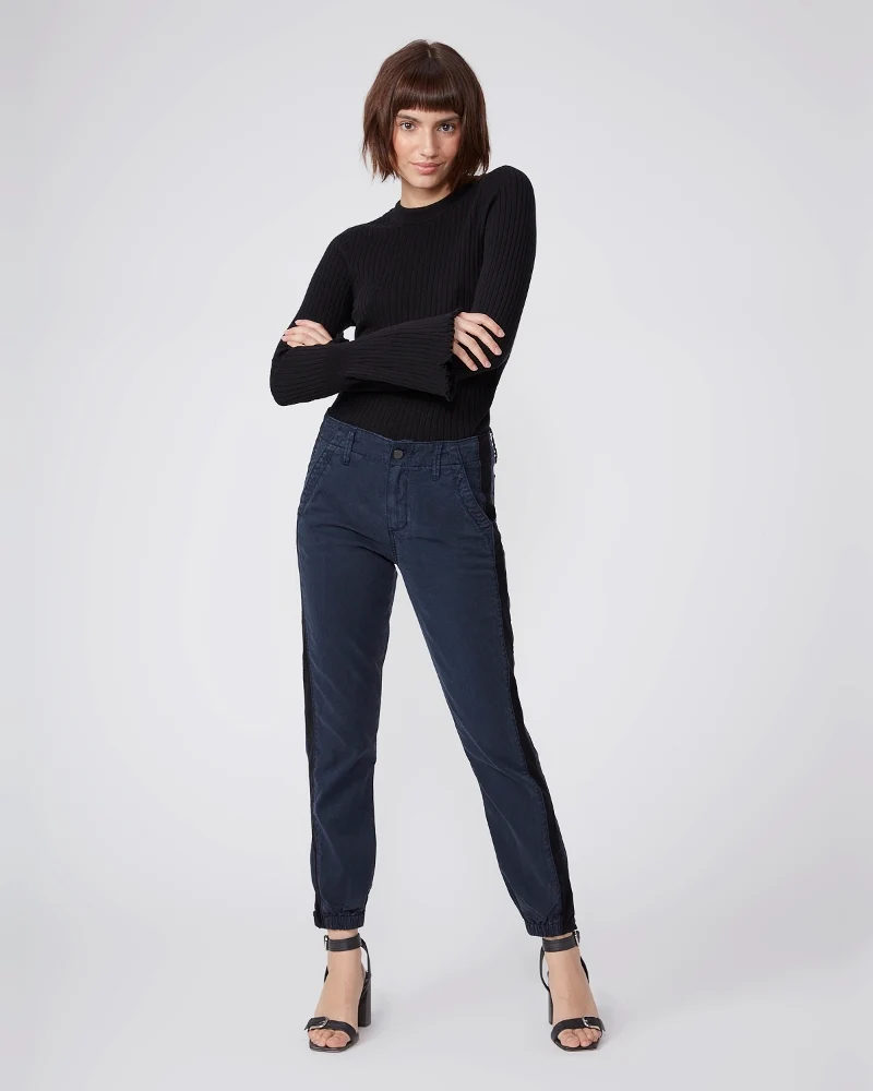 Mayslie Navy with Velvet Side Stripe