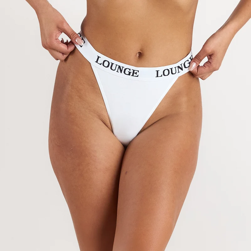 Bamboo Triangle Thong - All White