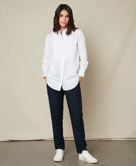 Paolo Navy Pinstripe Trousers