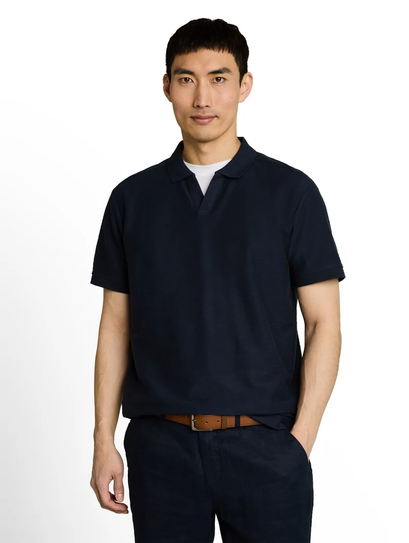 Poloshirt mit Ottoman-Struktur