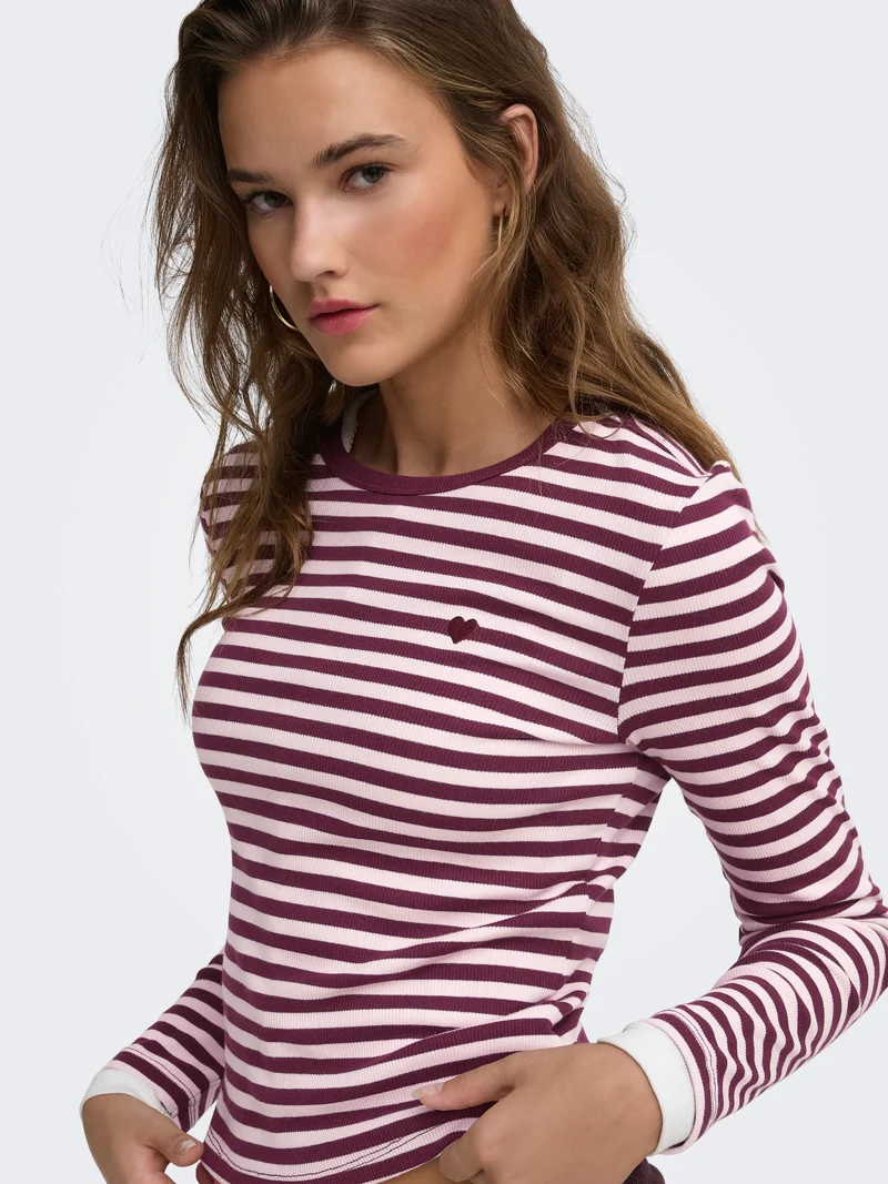 ONLVAL L/S O-NECK STRIPE TOP JRS