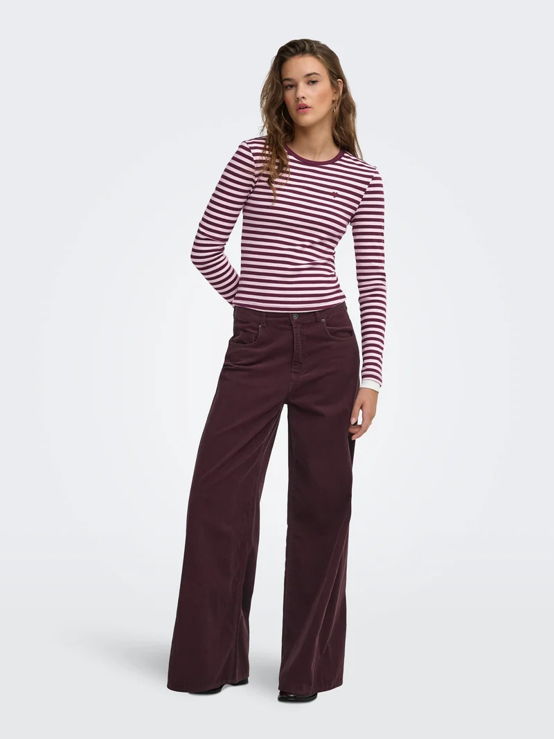 ONLVAL L/S O-NECK STRIPE TOP JRS
