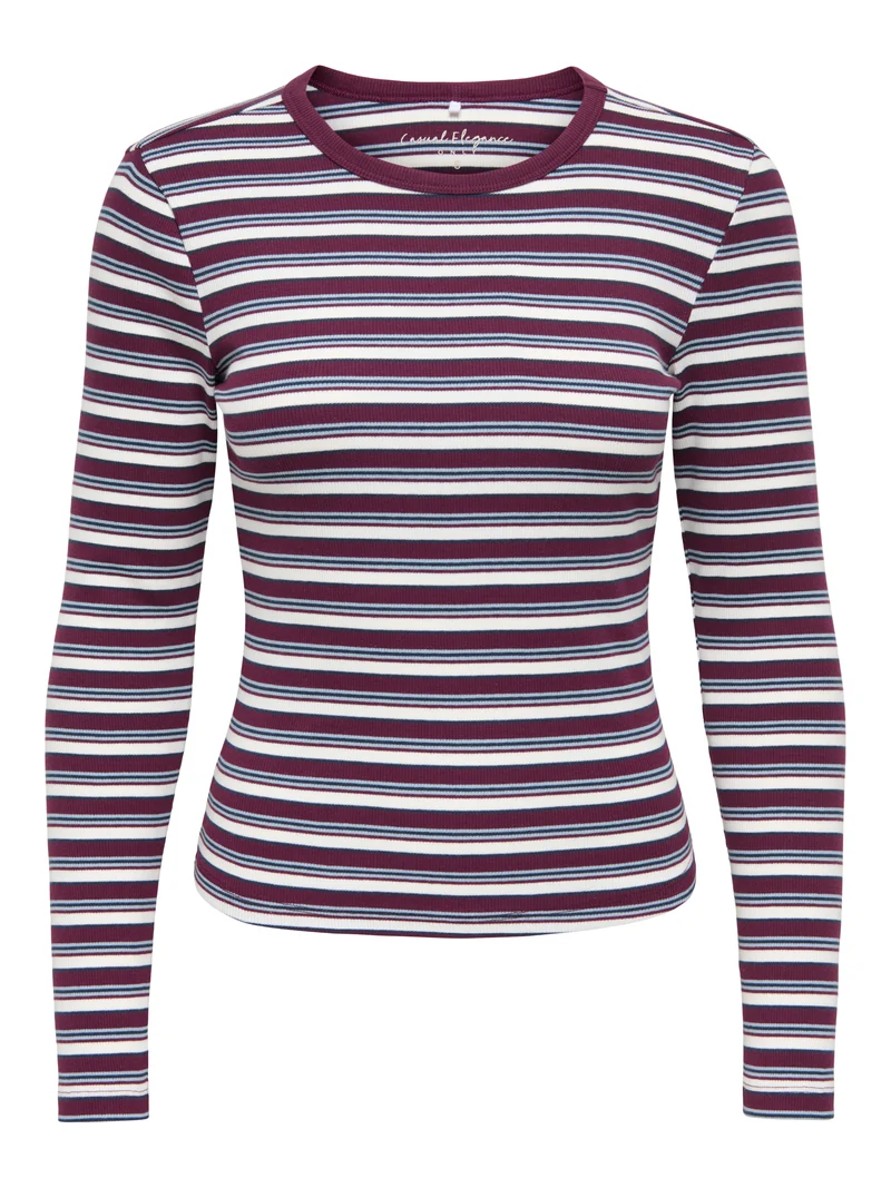 ONLVAL L/S O-NECK STRIPE TOP JRS