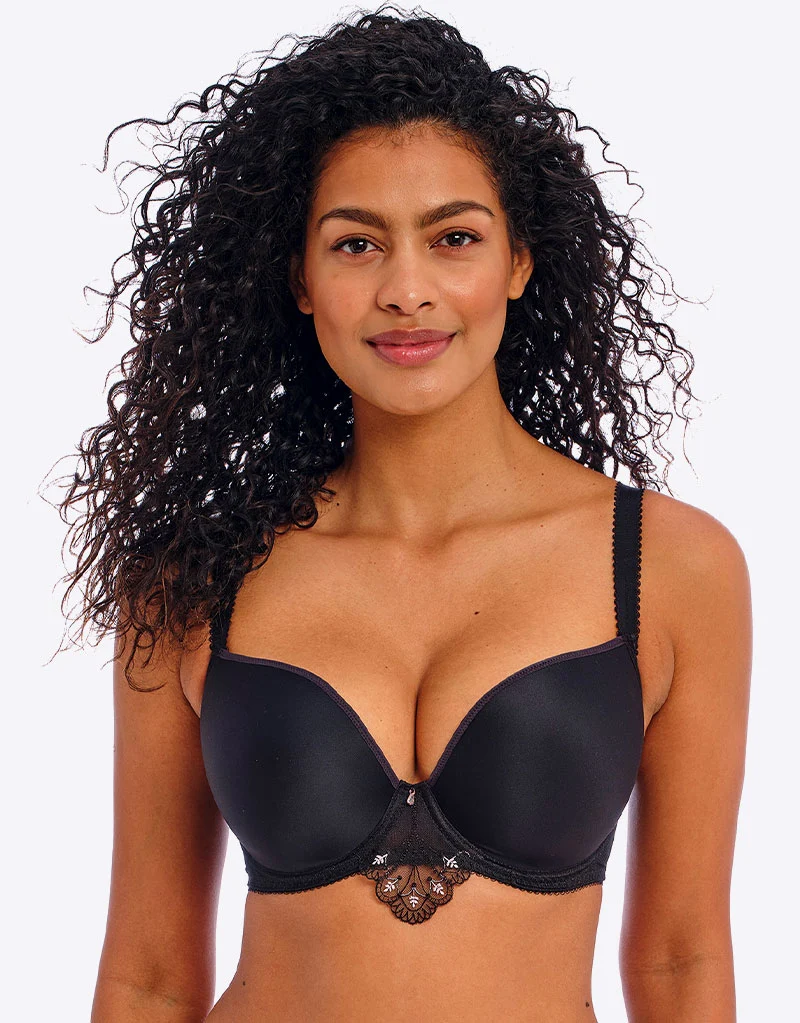 Freya Loveland Moulded Plunge T-Shirt Bra Boudoir Black