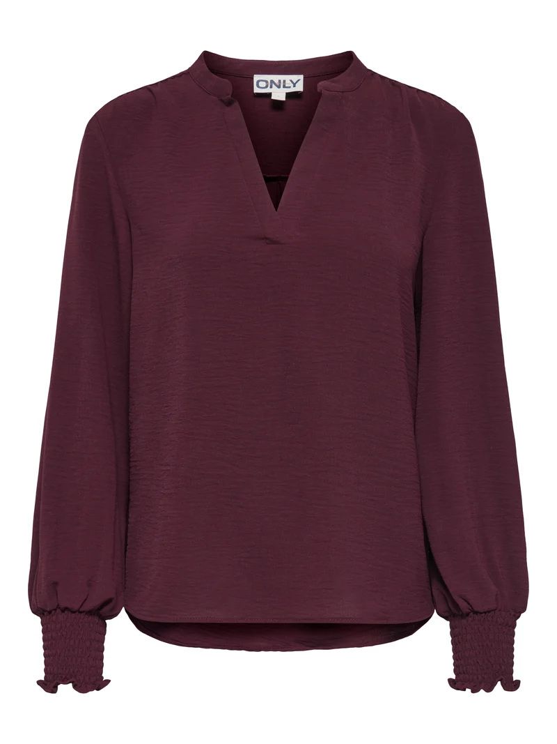 ONLMETTE V-NECK LS SMOCK TOP NOOS WVN