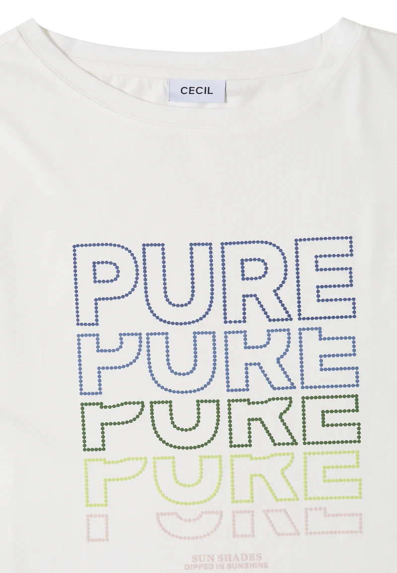 T-Shirt mit Boat Neck und Frontprint