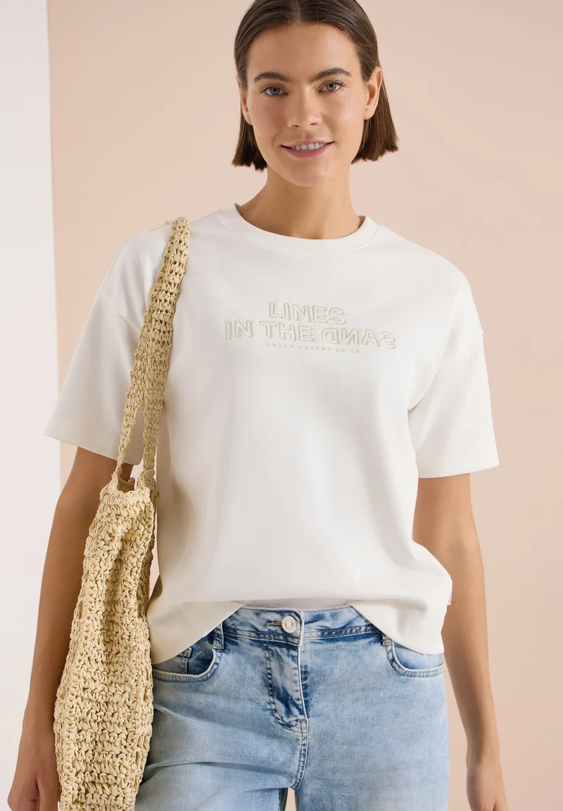 Kurzarm Sweatshirt mit Embroidery