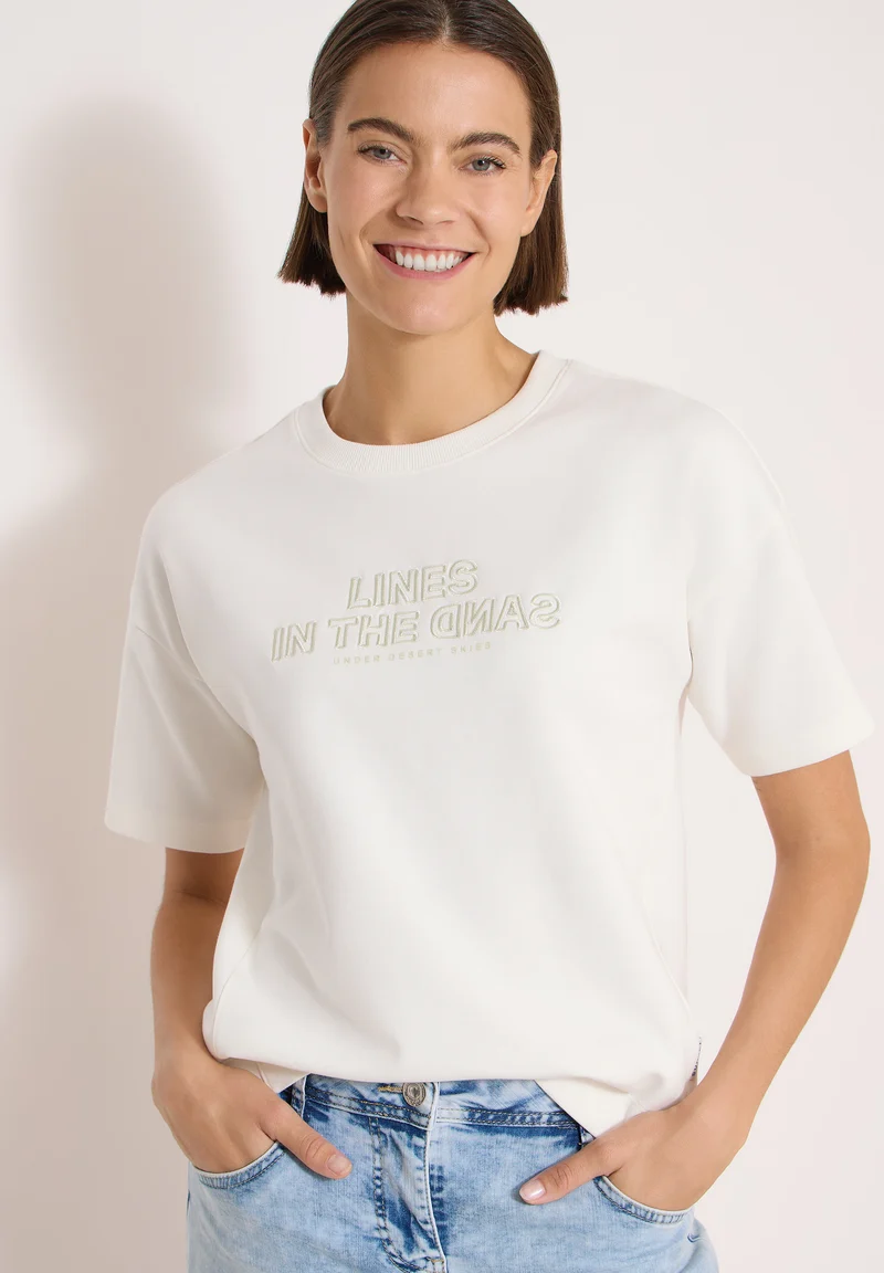 Kurzarm Sweatshirt mit Embroidery