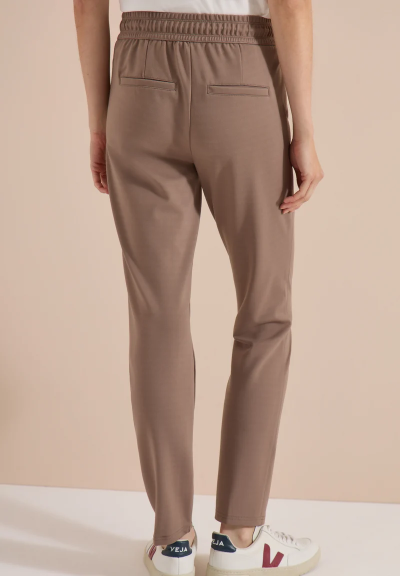 Mid Waist Slim Leg Hose im Casual Fit