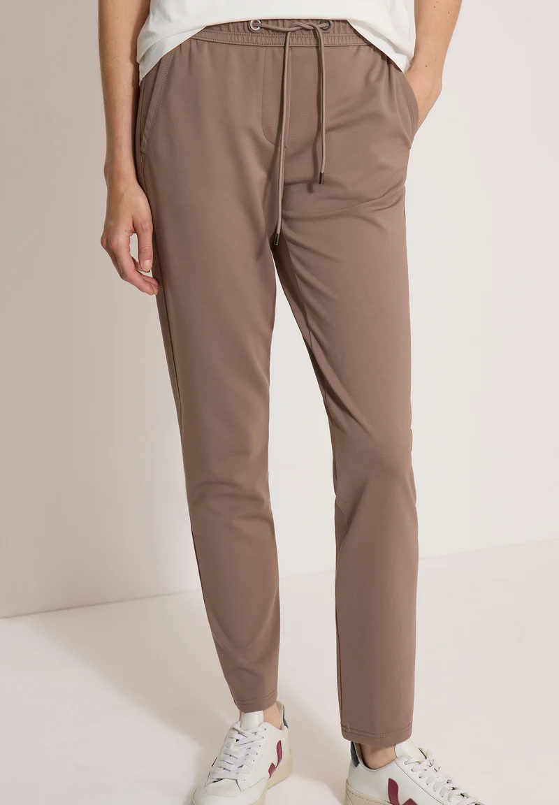 Mid Waist Slim Leg Hose im Casual Fit