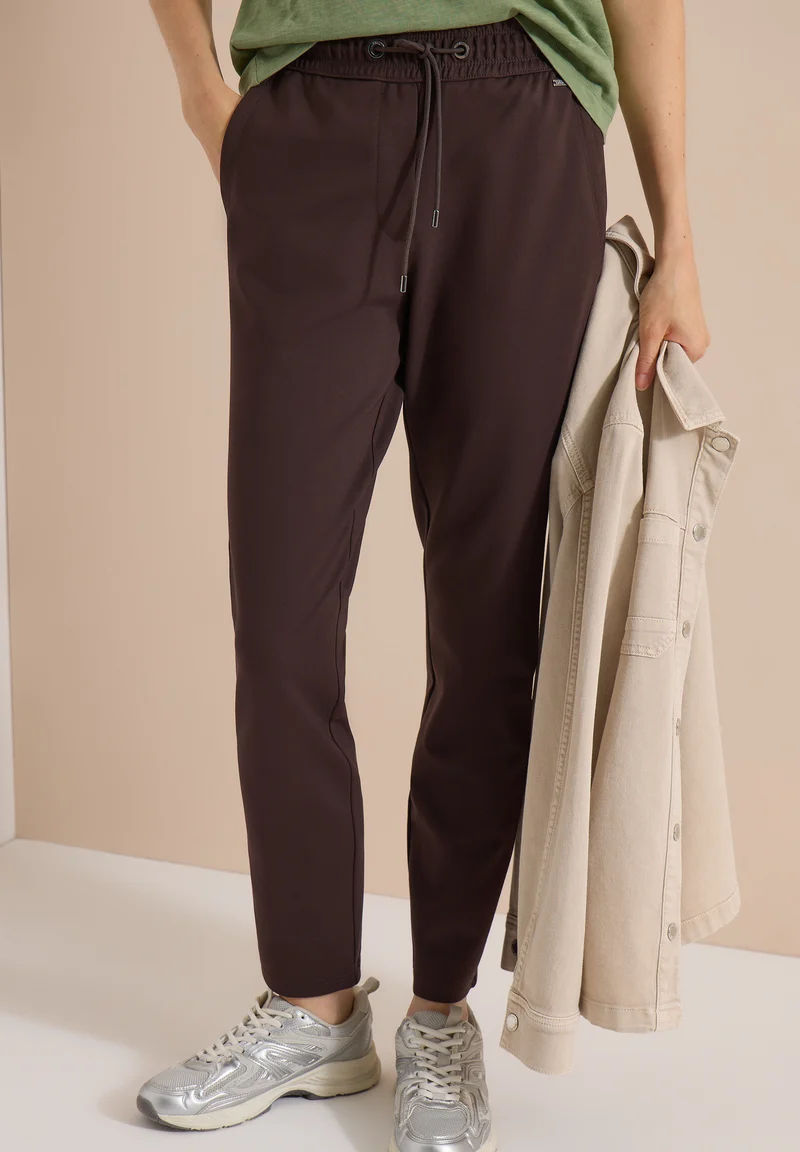 Mid Waist Slim Leg Hose im Casual Fit
