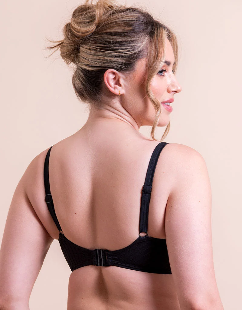 Curvy Kate Jet Set Padded Balcony Bikini Top Black