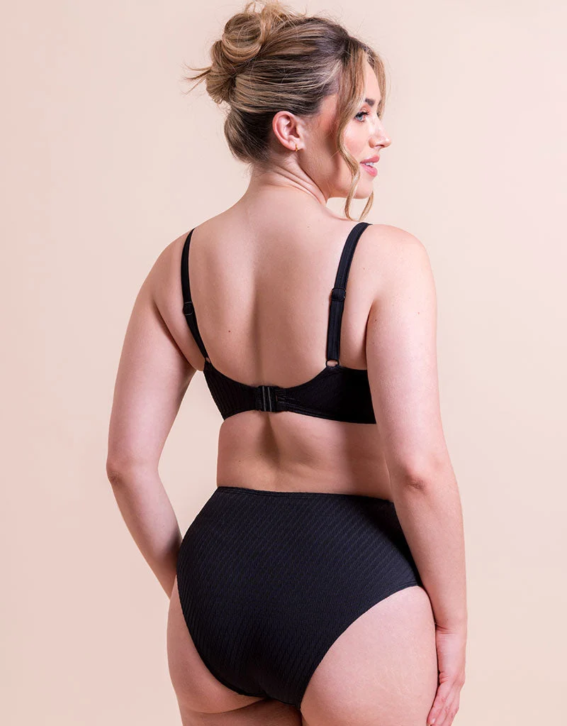 Curvy Kate Jet Set Padded Balcony Bikini Top Black