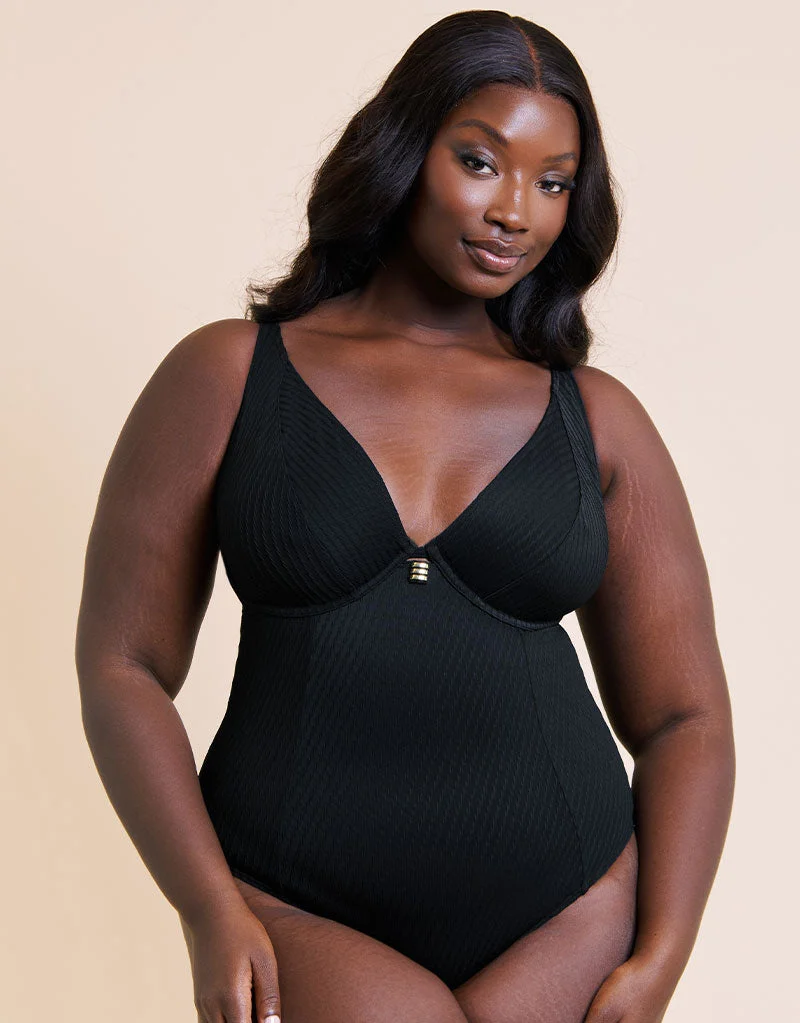 Curvy Kate Jet Set Multiway Plunge Swimsuit Black