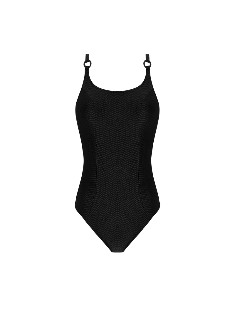 Antigel Swimwear von Lise Charmel - La Zigzag Full Cup Bügel-Badeanzug Schwarz