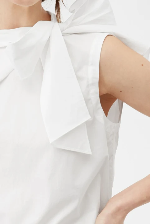 La Chemise Poplin Bow Top