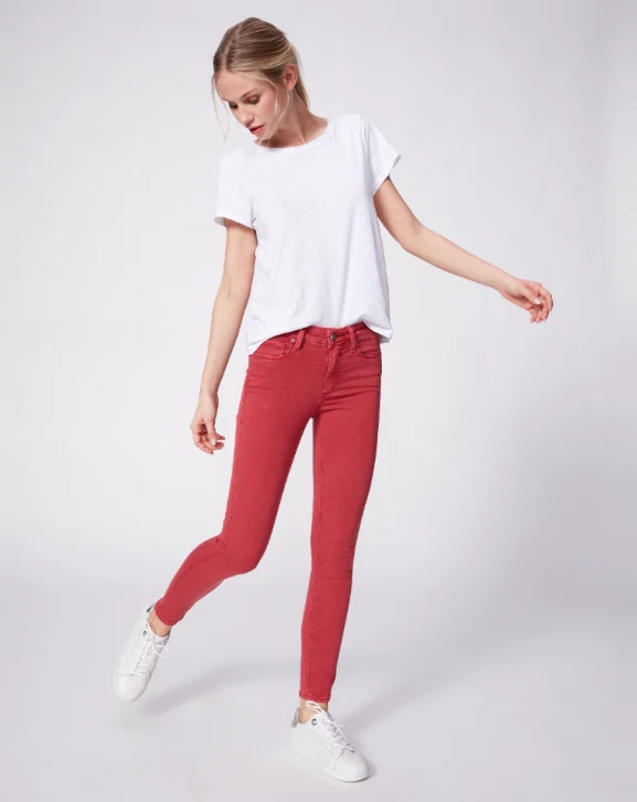 Hoxton Red Ankle Skinny Denim