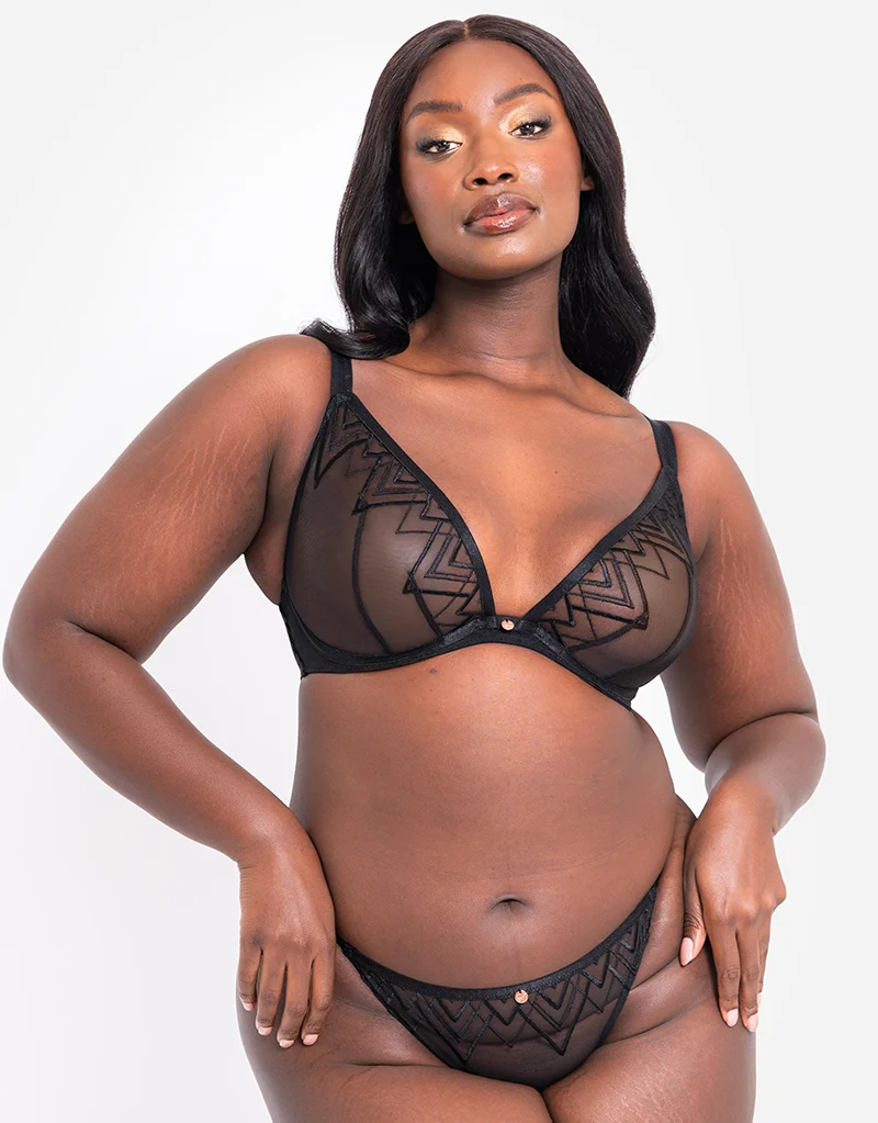 Scantilly Voltage Deep Plunge Bra Black