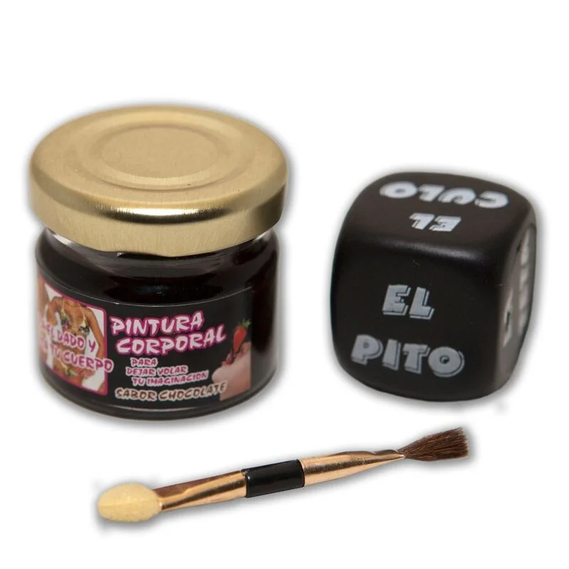 DIABLO PICANTE Essbare Schokoladen-Körperfarbe mit Körperwürfel – Set