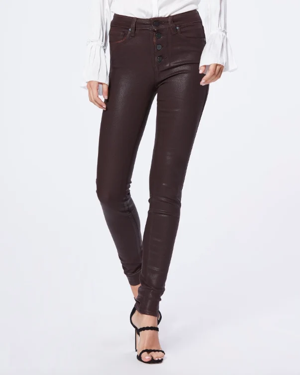 Hoxton Skinny Coated Jean - Chicory Coffee