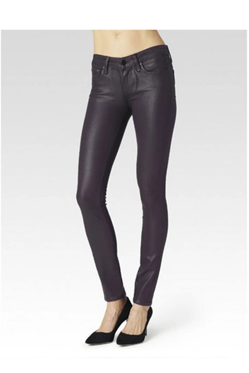 Verdugo Wine Luxe Coated Skinny Jeans