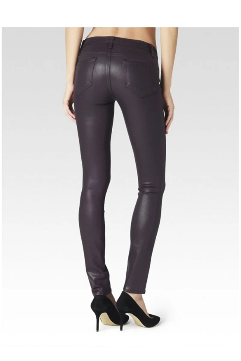 Verdugo Wine Luxe Coated Skinny Jeans