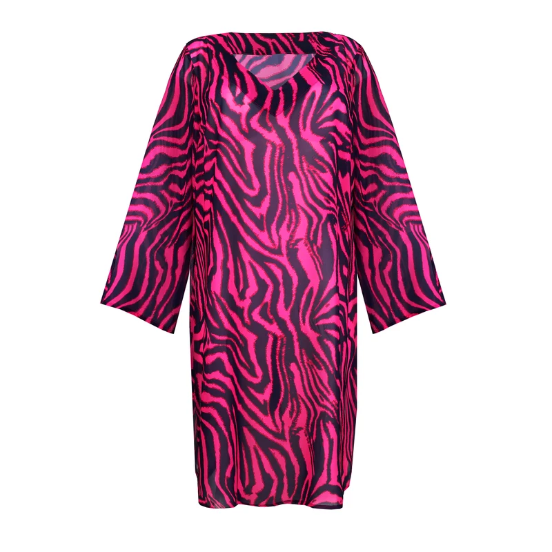 MALABO hot pink zebra Bademode Kaftan