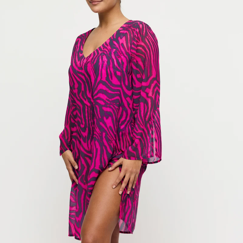 MALABO hot pink zebra Bademode Kaftan