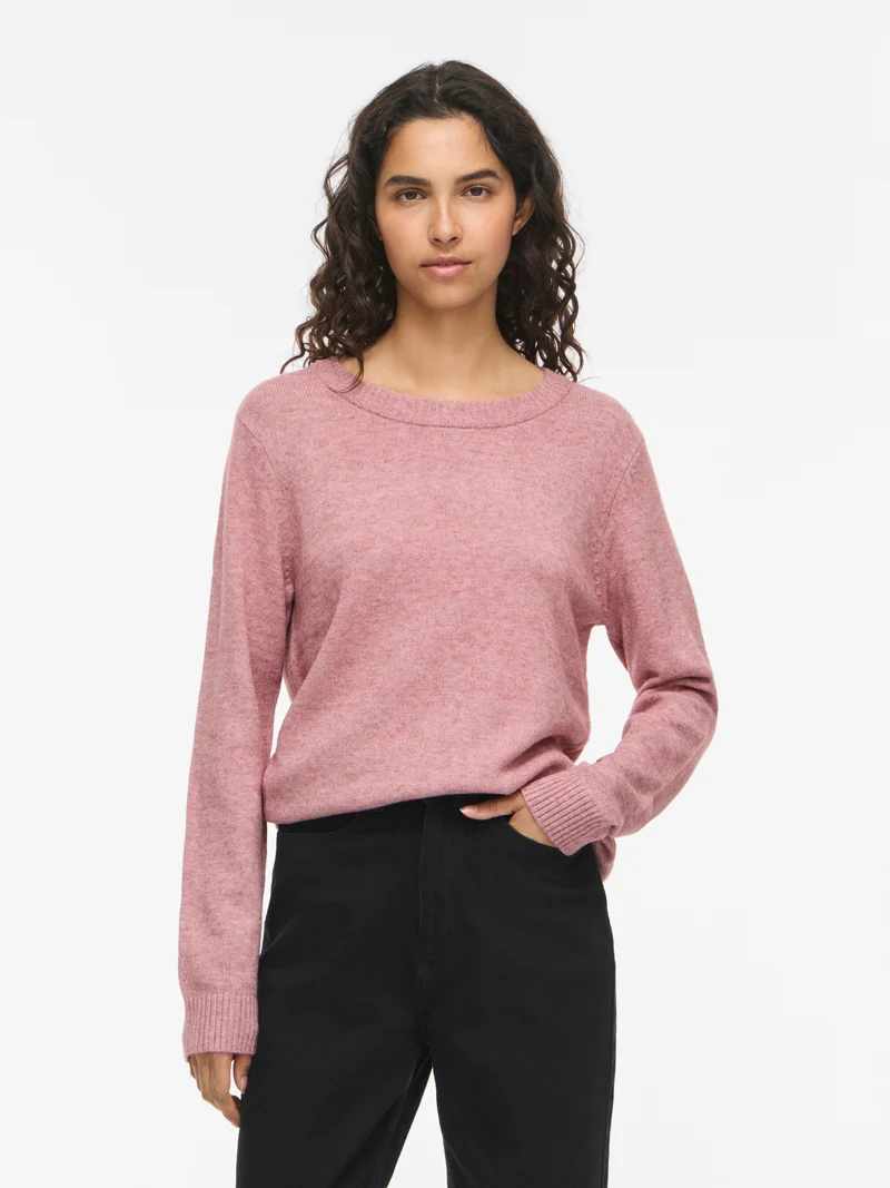VIRIL O-NECK L/S KNIT TOP - NOOS