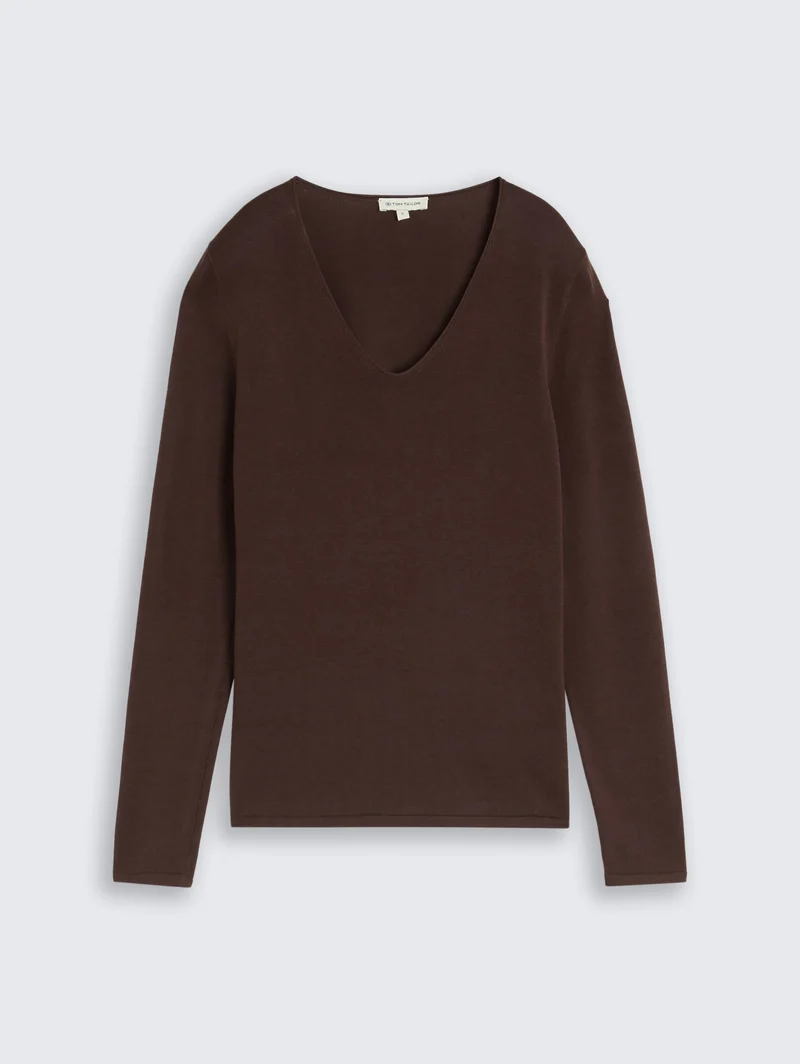 Strickpullover mit V-Ausschnitt