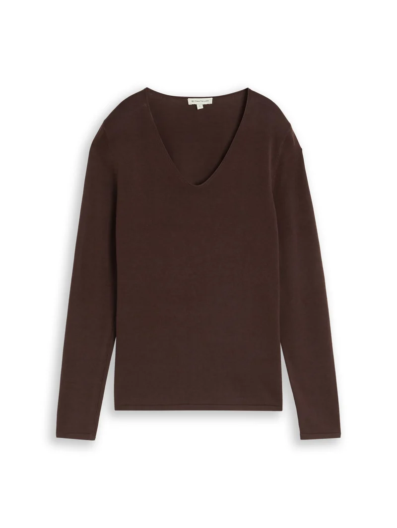 Strickpullover mit V-Ausschnitt