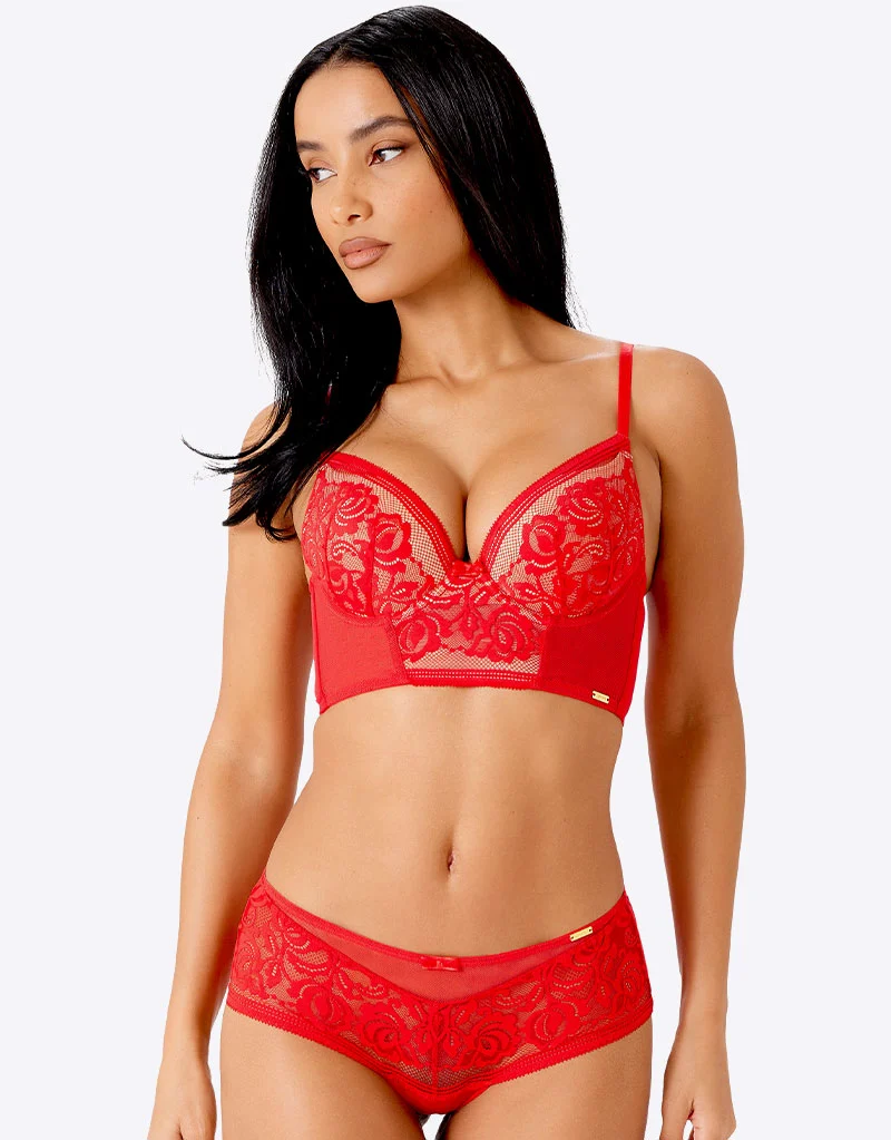 Gossard Encore Longline Padded Plunge Bra Allure Red