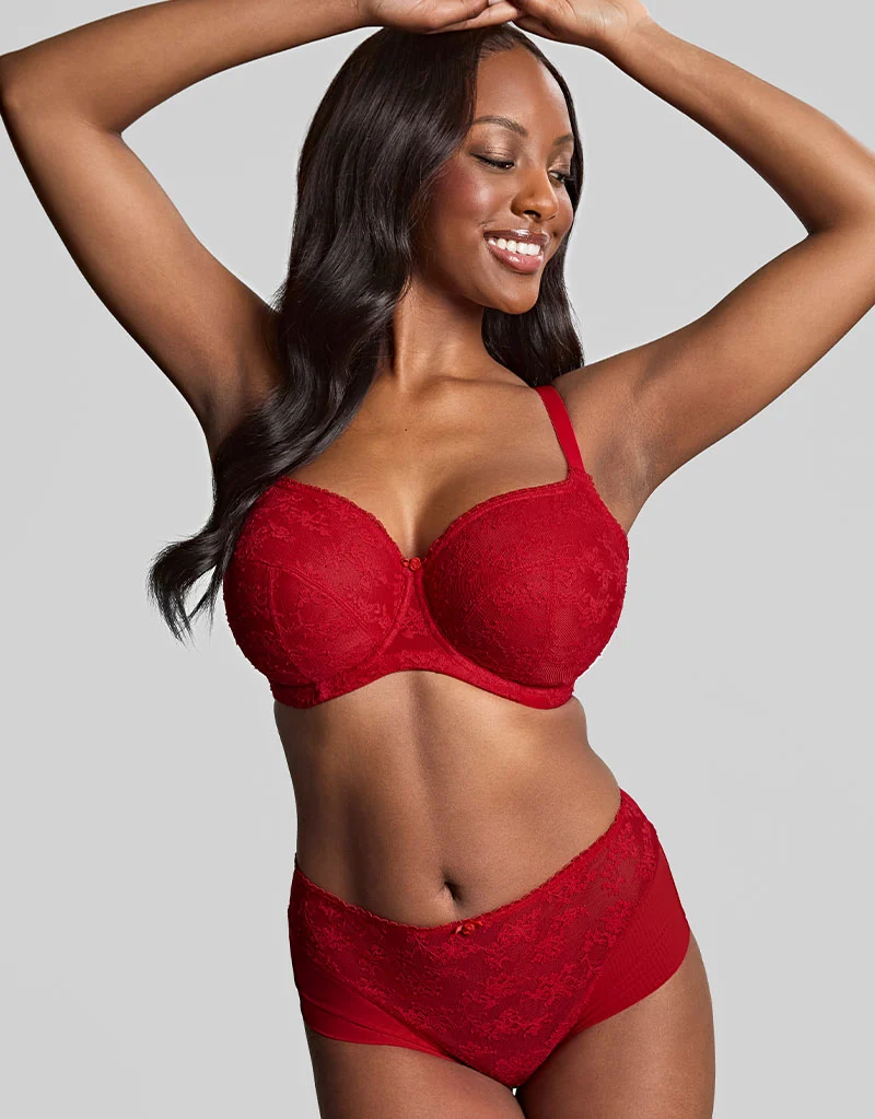 Panache Tango Lace Balconette Bra Scarlet Red