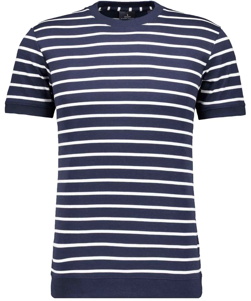 Pima T-Shirt gestreift mit Bund