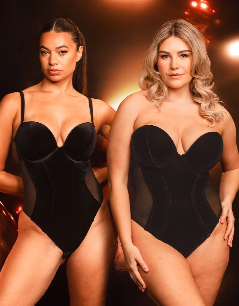 Scantilly Icon Plunge Strapless Multiway Padded Body Black