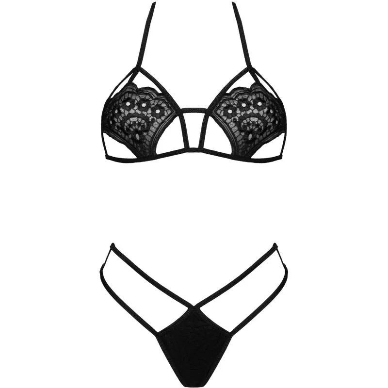 LIVCO CORSETTI FASHION - JIMENA LC 20216 BH + STRING SCHWARZ EINE GRÖSSE