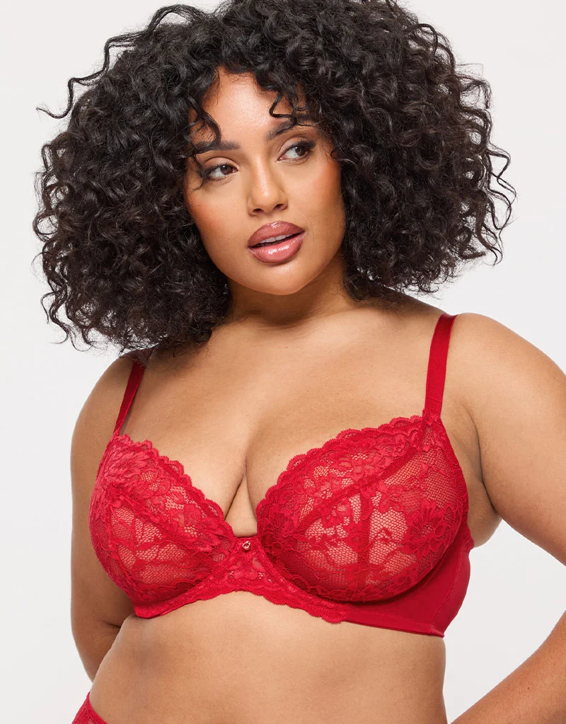 Ann Summers Sexy Lace Plunge Bra Red