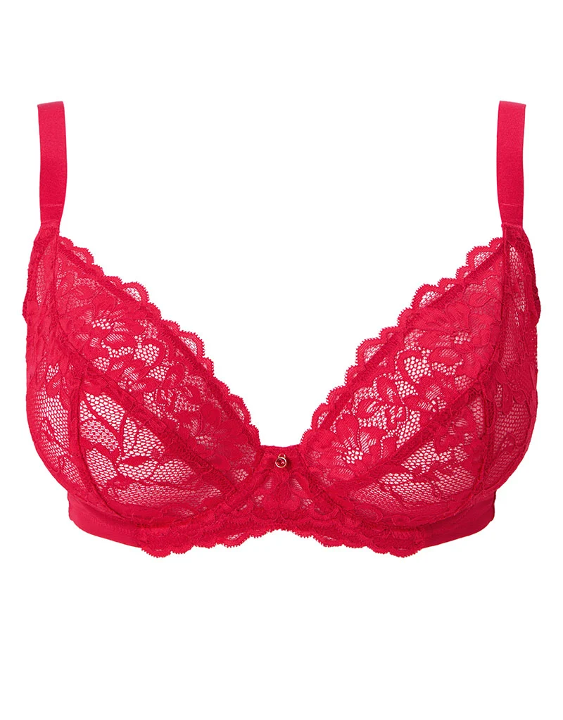 Ann Summers Sexy Lace Plunge Bra Red