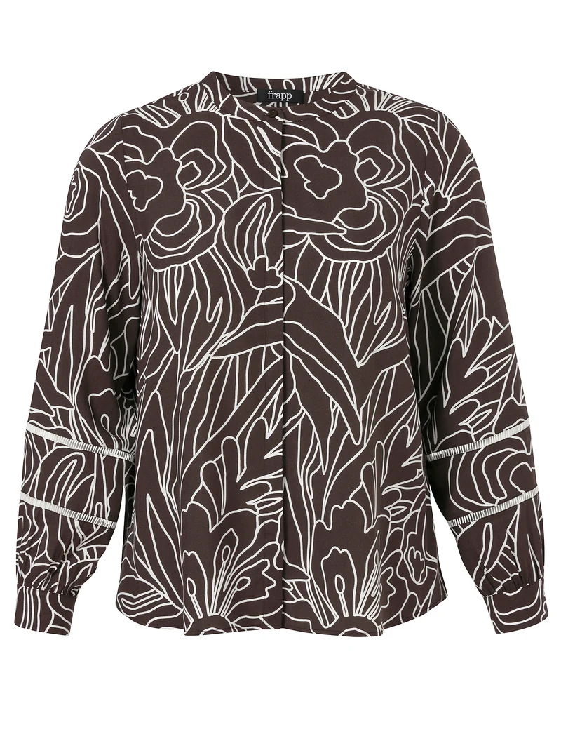 Bluse Stehkragen 1/1 Arm Druck