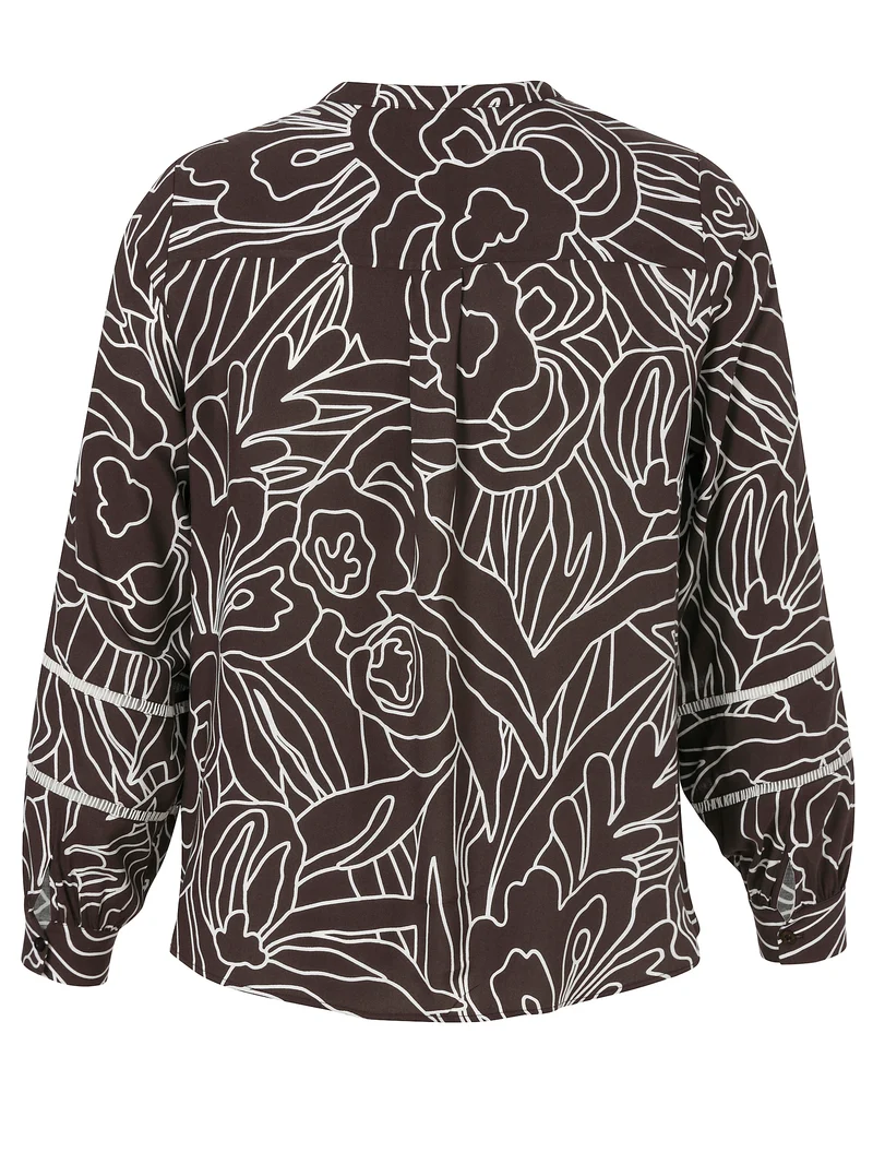 Bluse Stehkragen 1/1 Arm Druck