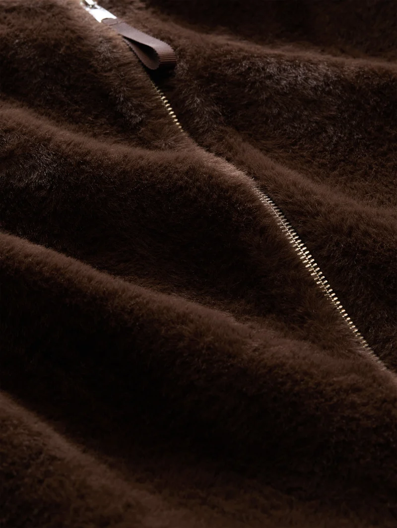 Fake-Fur Weste mit Taschen