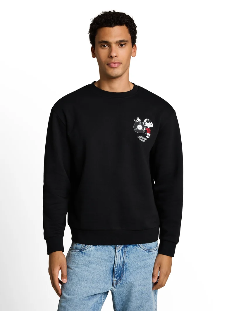 Relaxed Fit Sweatshirt mit Snoopy-Rückenprint