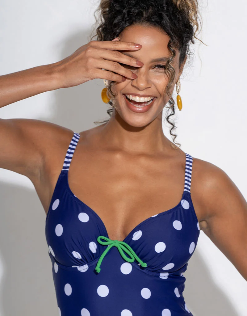 Pour Moi Beach House Swimsuit Navy/Green