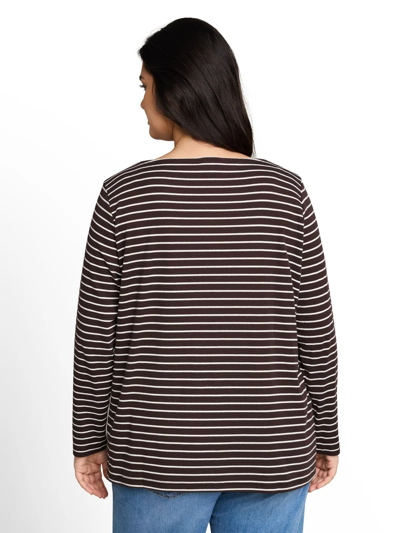Plus Size - Langarmshirt mit Streifenmuster