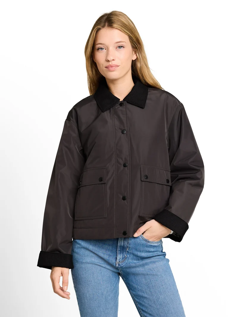 Übergangjacke mit Cord-Kragen
